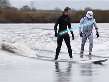 Storm Troopers Surf Tidal Bore Near Movie Set - Surfing News