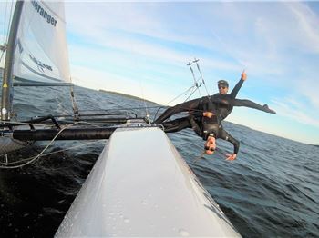 This is what happens when a gymnast goes sailing on a Nacra. - Sailing News