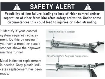 Cabrinha Recalls Control Bar Component - Kitesurfing News