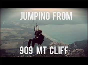 Gliding with a kite, from 909m down to the beach below. - Kitesurfing News